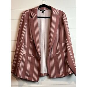 Torrid Women 00 (10) Dusty‎ Rose Striped Single Button Blazer 12717468